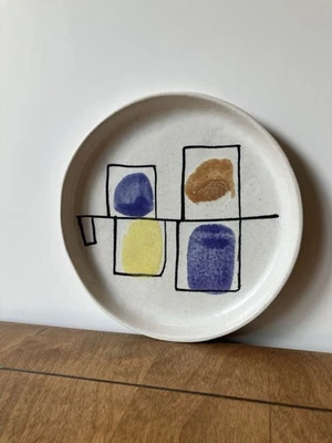 Bennington Potters David Gil abstract plate signed vintage mcm art Vermont - Image 1 of 4