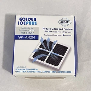 Filtro de aire para refrigerador Golden ICE PURE GP-AF004 carbón activado paquete de 3 LG Kenmore - Imagen 1 de 2