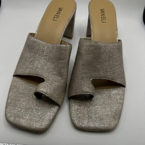NWT Vaneli Metallic Slide Sandals | Size 11 | Square Toe Block Heel Mules - Picture 1 of 4