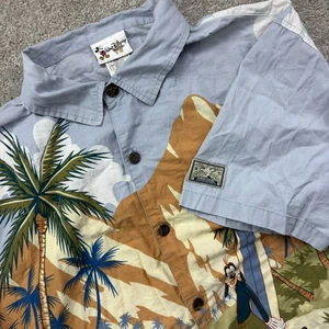 Walt Disney World Shirt Men's L Button Up Mickey Goofy Pluto Button Up Tropical - Picture 1 of 13