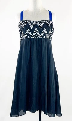 Vestido Leifnotes Sin Mangas Línea A Bordado Top Forrado Falda Negra Talla 10 Foto 1 de 4