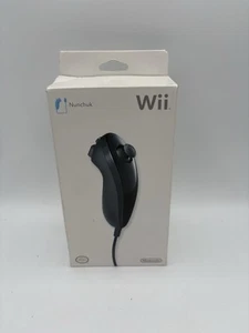 Nintendo Wii Nunchuck Black Genuine Official OEM Brand New In Box Factory Sealed - Picture 1 of 2