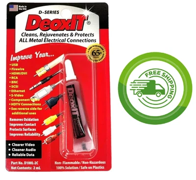 Caig D100L-2C DeoxIT D-Series 2mL Squeeze Tube - 100% Solution - NEW!