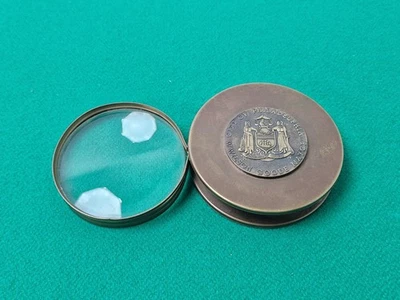 Vintage W Wilson Goode City of Philadelphia Bürgermeister Messing Souvenir Lupe - Bild 1 von 4