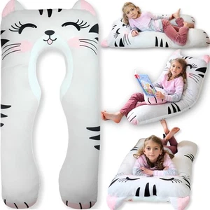 Cat Kids Body Pillow - 47" U-Shape Long Plush Soft Animal Pillow for Kids, Sl... - Picture 1 of 9