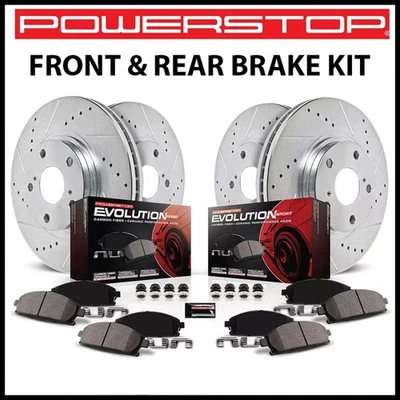 Kit de rotor de freno ranurado y pastillas Powerstop Z23 Evolution para Toyota Camry TRD 20-24 Foto 1 de 4