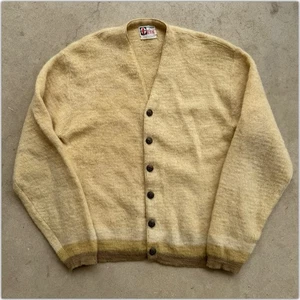 60s Vintage Revere Sportswear Striped Mohair Wool Kurt Cardigan Sweater Grunge 1960s - Bild 1 von 21