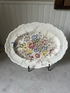 Vintage Crown Ducal Wilmslow Braun Blumen Servierplatte 12,5" England - Bild 1 von 13