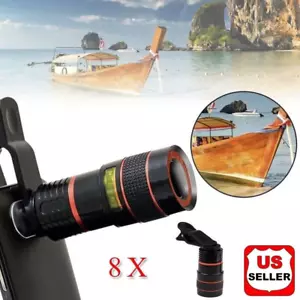 Clip HD 8X en lente cámara telescopio con zoom óptico teléfono universal - Photo 1 sur 11