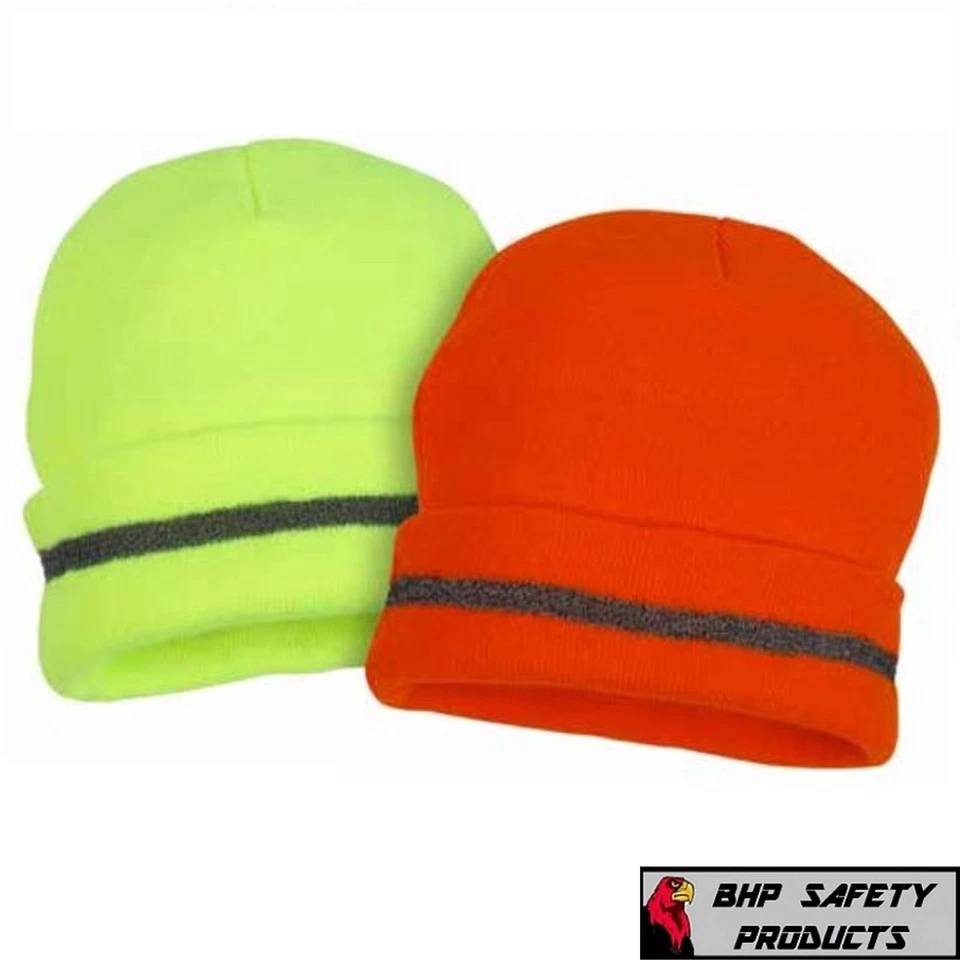 GORRO DE SEGURIDAD REFLECTANTE AMARILLO O NARANJA INVIERNO TEJIDO NEÓN (1 CADA UNO) Foto 1 de 1