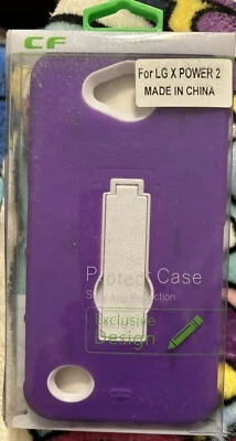Funda LG X Power 2 púrpura con soporte Foto 1 de 2