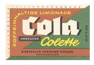 DDR AFG Etikett Getränkebetrieb Döring Großräschen Cola (R) - Bild 1 von 1