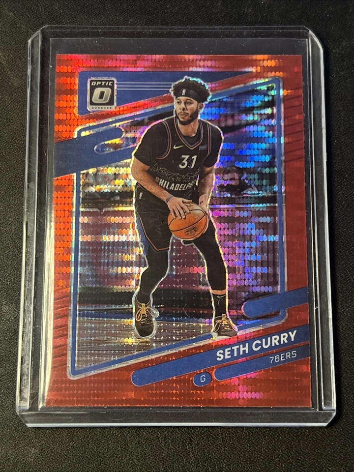 2021-22 Donruss Optic #91 Seth Curry Red Pulsar Prizm Exclusive - Image 1 of 2