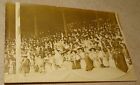Real Photo Postcard - I think a crowd at Fenway for HS Football (hooded gal?)