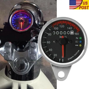 Chrome Speedmeter LED Indicator Gauge For Harley Touring Road Glide Dyna Softail - Picture 1 of 10