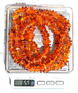 ✅118 cm=65gr RUSSIAN SOVIET BALTIC AMBER BEAD NECKLACE 琥珀 BRACELET STONE PENDANT - Picture 1 of 18