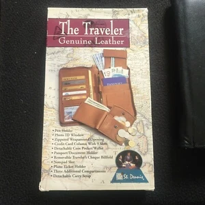The Traveler Genuine Leather Travel Organizer Wallet by St. Dennis New Open Box  - Picture 1 of 6
