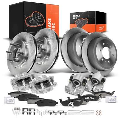 Rotores y pastillas de freno de disco delanteros y traseros + Pinza de freno para Ford F-150 2004 2005 Foto 1 de 4