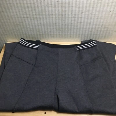 Zac & Rachel Gray Pull On Tapered Leg Pants Striped Waist Women's Size PM NWOT - Image 1 of 4