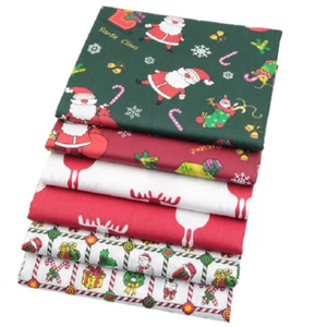 6pcs Christmas Fabric Cotton Bundle 19.7" Squares Pre Cut Quilting Sewing Lot - Picture 1 of 5