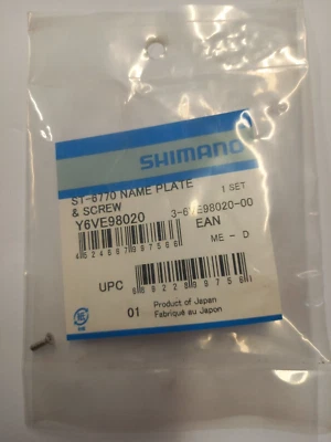 1 x GENUINE SHIMANO ST-6770 Di2 Ultegra STI brake / gear lever Name Plate - Image 1 of 3