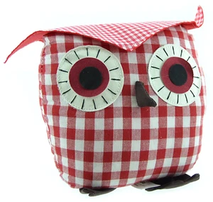 Juliana Home Living Türstopper 19 cm rot kariert - Eule - Bild 1 von 2