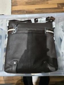 Gear Band Mens Leather Brown Shoulder Bag / Sachtel / Messenger Bag - Picture 1 of 8