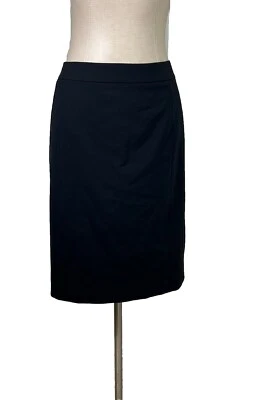 LAFAYETTE 148 Nueva York $298 Falda Lápiz Clásica Negra Lana Virgen Talla 12 Usada en Excelente Condición Foto 1 de 4