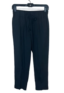 Babaton Black Errol Linen Ankle Pants Size S Trouser Pockets Drawstring Small - Picture 1 of 11