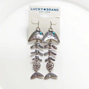 New Lucky Brand Fish Heavy Drop Earrings Gift Retro Women Party Vacation Jewelry - Picture 1 of 3
