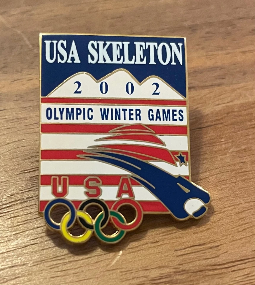Salt Lake City 2002 USA Skeleton Team NOC Olympic Pin - Image 1 of 1