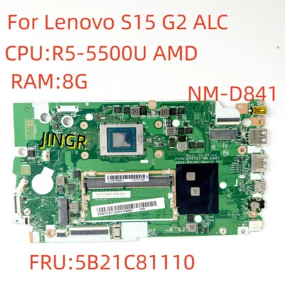 Lenovo S15 G2 ALC Motherboard R5-5500U RAM 8GB Mainboard NM-D841 FRU:5B21C81110 - Image 1 of 4
