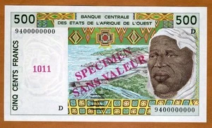 SPECIMEN West African States, Mali, 500 Francs, 1994 P-410Ds UNC - Picture 1 of 2