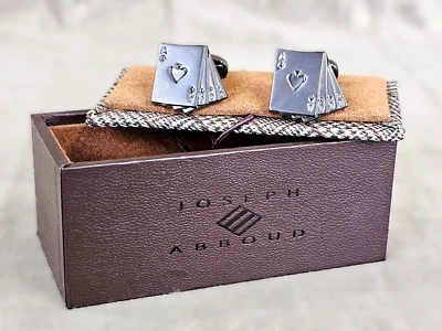 Tarjeta de póker JOSEPH ABBOUD gemelos de metal armado para hombre Foto 1 de 4