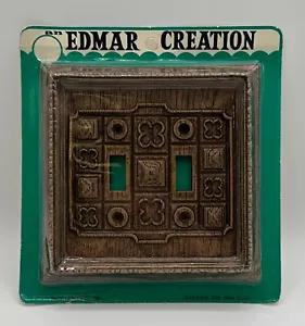 Nueva placa de cubierta de interruptor doble "nogal" Edmar Creations años 70 - Imagen 1 de 6
