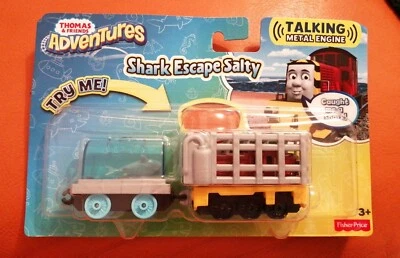 FISHER-PRICE THOMAS & FREUNDE ADVENTURES SHARK ESCAPE SALTY TALKING METAL ENGINE LIGHTS NEU