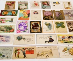 Lot of 28 Antique Postcards Early 1900s Divided Back Stamps Sent - Picture 1 of 18