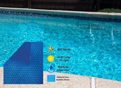 Cubierta de manta de calefacción solar azul para piscina serie 800 - (elige el tamaño de la piscina) Foto 1 de 4