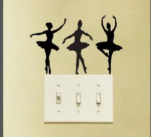 Ballet dancers light switch decal sticker girl dance studio home decor - Picture 1 of 2