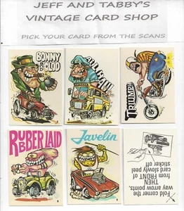 1973 Donruss FABULOUS Odd Rods Stickers/SEE DROP DOWN MENU 4 CARD U WILL RECEIVE - Picture 1 of 84