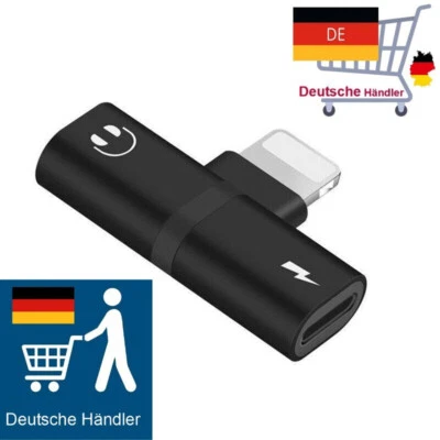 Aux Audio 2 in 1 IOS Adapter für iPhone und iPad Kopfhörer Stecker und Ladegerät - Bild 1 von 4