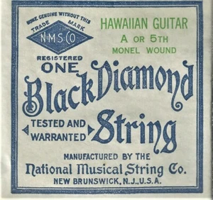 CUERDA DIAMANTE NEGRO VINTAGE, GUITARRA HAWAIANA HERIDA A O 5º MONEL - Imagen 1 de 1