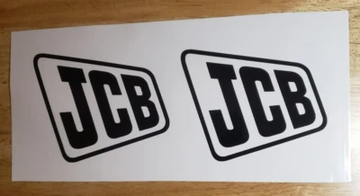 JCB EQUIPMENT CALCOMANÍA/PEGATINA DE REPUESTO - 12” - JUEGO DE 2 excavadoras con logotipo negro Foto 1 de 2