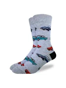 Vintage Classic Cars Men's Crew Socks Big & Tall 13-17 Good Luck Fashion New - Picture 1 of 1