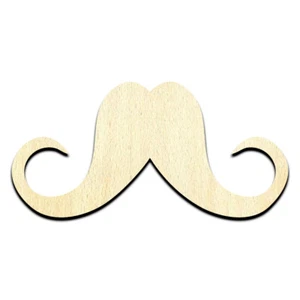 Mustache 2 Unfinished Wood Shape Craft Supply - Picture 1 of 6