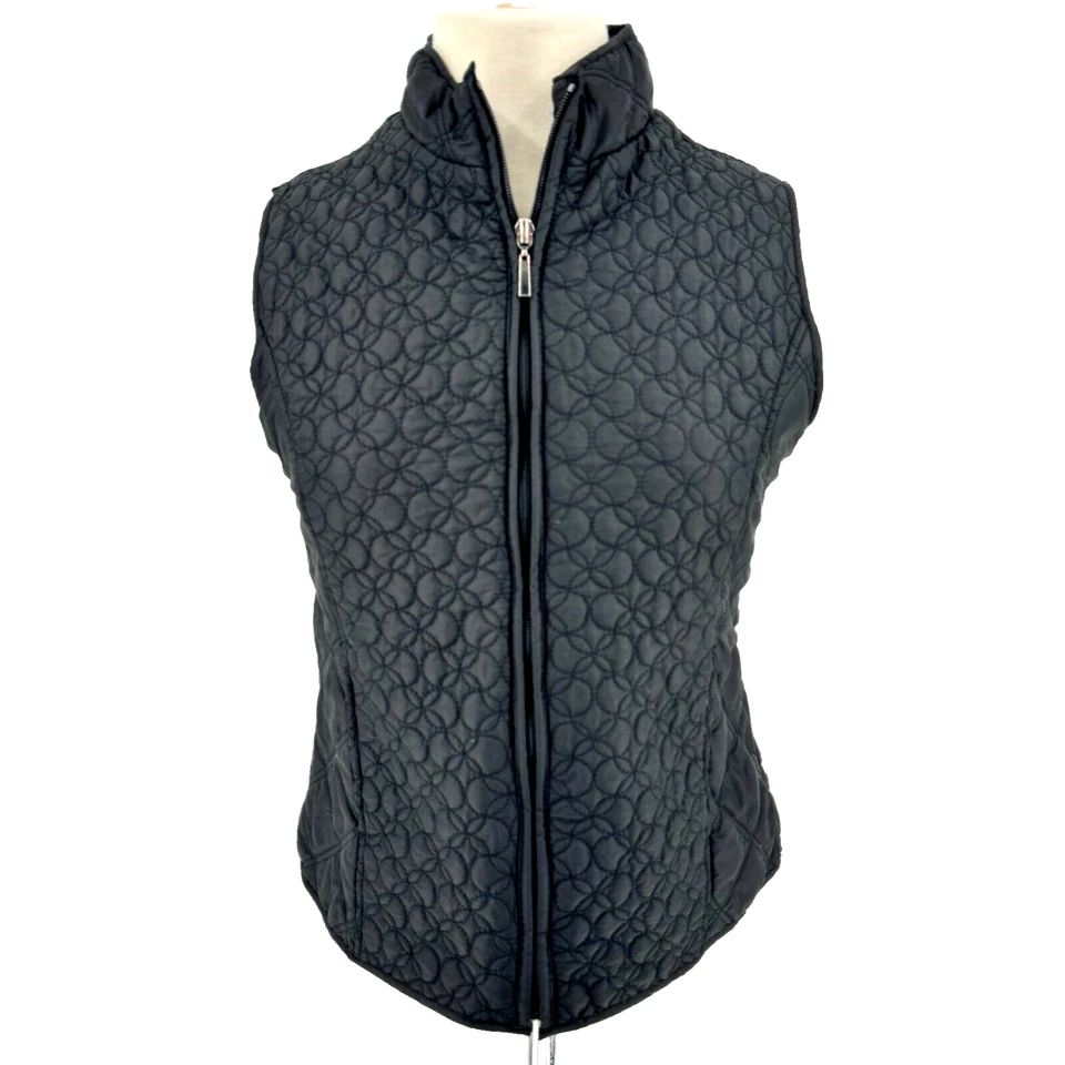 Chaleco acolchado Relativity negro acolchado para mujer PM Petite mediano cremallera completa exterior Foto 1 de 4