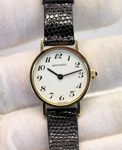 💥Reloj MOVADO Damas Oro Amarillo 14K ESFERA BLANCA Cuerda Manual REF: 36 1230 355💥 - Imagen 1 de 8