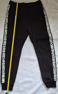 H&M BOYS BLACK/White logos JOGGERS JOGGING BOTTOMS UK AGE 11/12 YRS(EU 152cm)) - Picture 1 of 5
