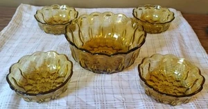 Vintage Anchor Hocking Fairfield Pattern Salad Bowl Set 5 Bowls - Picture 1 of 6