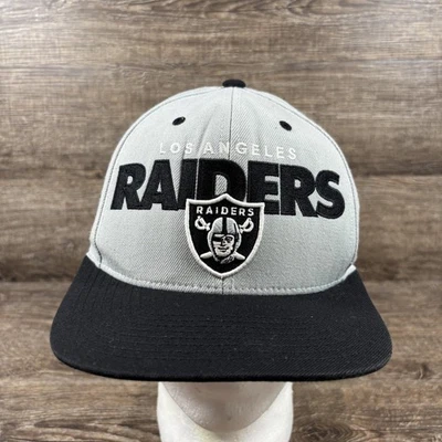 Los Angeles Raiders Hat Cap Snap Back Men's Gray Black Wool Blend Throwback - Image 1 of 4